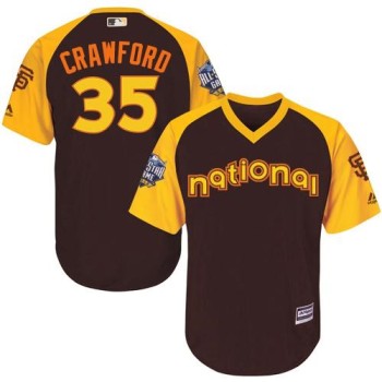 Giants #35 Brandon Crawford Brown 2016 All-Star National League Stitched Youth MLB Jersey Giants #35 Brandon Crawford Brown 2016 All-Star National League Stitched Youth MLB Jersey