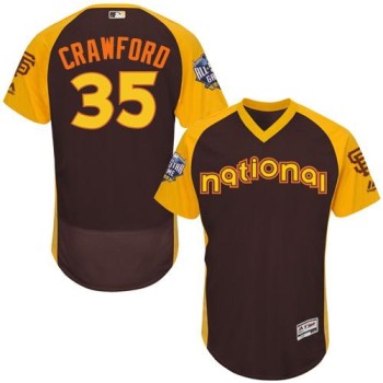 Giants #35 Brandon Crawford Brown Flexbase Authentic Collection 2016 All-Star National League Stitched MLB jerseys Giants #35 Brandon Crawford Brown Flexbase Authentic Collection 2016 All-Star National League Stitched MLB jerseys