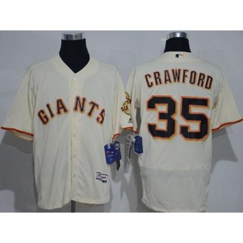Giants #35 Brandon Crawford Cream Flexbase Authentic Collection Stitched MLB jerseys Giants #35 Brandon Crawford Cream Flexbase Authentic Collection Stitched MLB jerseys