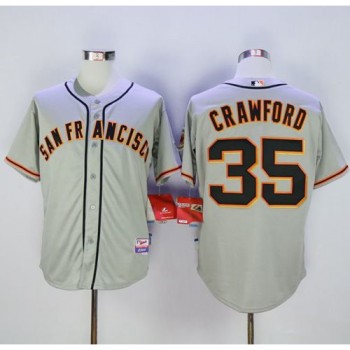 Giants #35 Brandon Crawford Grey Cool Base Road Stitched MLB Jersey Giants #35 Brandon Crawford Grey Cool Base Road Stitched MLB Jersey