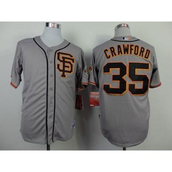 Giants #35 Brandon Crawford Grey Road 2 Cool Base Stitched MLB jerseys Giants #35 Brandon Crawford Grey Road 2 Cool Base Stitched MLB jerseys