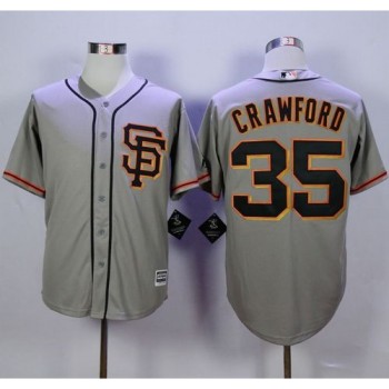 Giants #35 Brandon Crawford Grey Road 2 New Cool Base Stitched MLB Jersey Giants #35 Brandon Crawford Grey Road 2 New Cool Base Stitched MLB Jersey