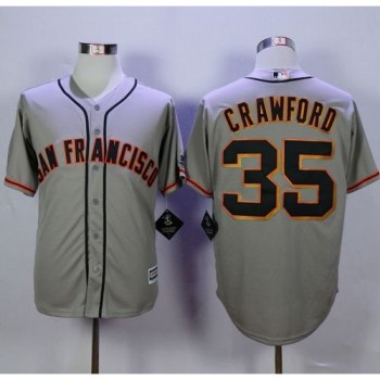 Giants #35 Brandon Crawford Grey Road New Cool Base Stitched MLB Jersey