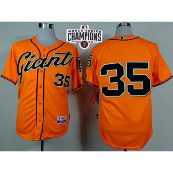 Giants #35 Brandon Crawford Orange Alternate Cool Base W/2014 World Series Champions Stitched MLB Jersey Giants #35 Brandon Crawford Orange Alternate Cool Base W/2014 World Series Champions Stitched MLB Jersey