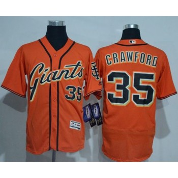 Giants #35 Brandon Crawford Orange Flexbase Authentic Collection Stitched MLB jerseys Giants #35 Brandon Crawford Orange Flexbase Authentic Collection Stitched MLB jerseys