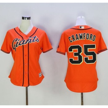 Giants #35 Brandon Crawford Orange Women's Alternate Stitched MLB Jersey Giants #35 Brandon Crawford Orange Women's Alternate Stitched MLB Jersey