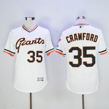 Giants #35 Brandon Crawford White Flexbase Authentic Collection Cooperstown Stitched MLB Jersey Giants #35 Brandon Crawford White Flexbase Authentic Collection Cooperstown Stitched MLB Jersey