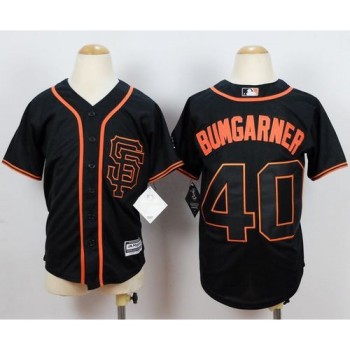 Giants #40 Madison Bumgarner Black Cool Base Stitched Youth MLB Jersey Giants #40 Madison Bumgarner Black Cool Base Stitched Youth MLB Jersey