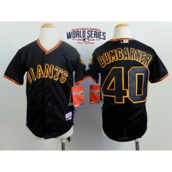 Giants #40 Madison Bumgarner Black Cool Base W/2014 World Series Patch Stitched Youth MLB Jersey Giants #40 Madison Bumgarner Black Cool Base W/2014 World Series Patch Stitched Youth MLB Jersey