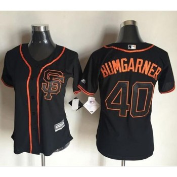 Giants #40 Madison Bumgarner Black Women's Alternate Stitched MLB Jersey Giants #40 Madison Bumgarner Black Women's Alternate Stitched MLB Jersey