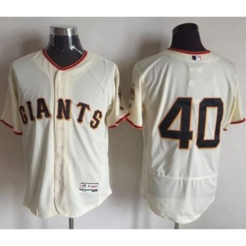 Giants #40 Madison Bumgarner Cream Flexbase Authentic Collection Stitched MLB Jersey Giants #40 Madison Bumgarner Cream Flexbase Authentic Collection Stitched MLB Jersey