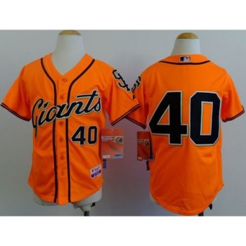 Giants #40 Madison Bumgarner Orange Alternate Stitched Youth MLB Jersey Giants #40 Madison Bumgarner Orange Alternate Stitched Youth MLB Jersey