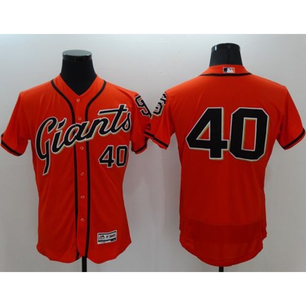 Giants #40 Madison Bumgarner Orange Flexbase Authentic Collection Stitched MLB Jersey