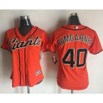 Giants #40 Madison Bumgarner Orange Women's Alternate Stitched MLB Jersey Giants #40 Madison Bumgarner Orange Women's Alternate Stitched MLB Jersey