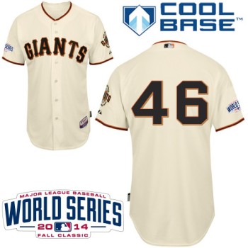 Giants #46 Santiago Casilla Cream Home Cool Base W/2014 World Series Patch Stitched MLB Jersey Giants #46 Santiago Casilla Cream Home Cool Base W/2014 World Series Patch Stitched MLB Jersey