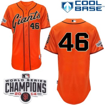 Giants #46 Santiago Casilla Orange Alternate Cool Base W/2014 World Series Champions Patch Stitched MLB Jersey Giants #46 Santiago Casilla Orange Alternate Cool Base W/2014 World Series Champions Patch Stitched MLB Jersey