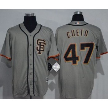 Giants #47 Johnny Cueto Grey New Cool Base Road 2 Stitched MLB Jersey Giants #47 Johnny Cueto Grey New Cool Base Road 2 Stitched MLB Jersey