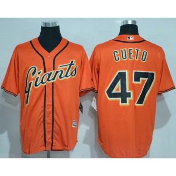 Giants #47 Johnny Cueto Orange New Cool Base Alternate Stitched MLB Jersey Giants #47 Johnny Cueto Orange New Cool Base Alternate Stitched MLB Jersey