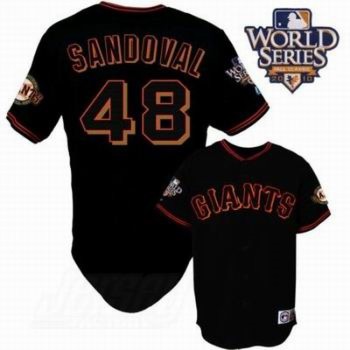 Giants #48 Pablo Sandoval Black Cool Base w/2010 World Series Patch Stitched MLB Jersey Giants #48 Pablo Sandoval Black Cool Base w/2010 World Series Patch Stitched MLB Jersey