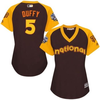 Giants #5 Matt Duffy Brown 2016 All-Star National League Women's Stitched MLB Jersey Giants #5 Matt Duffy Brown 2016 All-Star National League Women's Stitched MLB Jersey