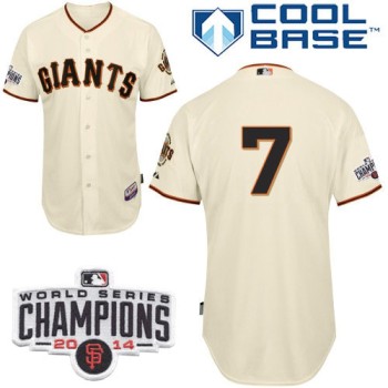 Giants #7 Gregor Blanco Cream Home Cool Base W/2014 World Series Champions Patch Stitched MLB Jersey Giants #7 Gregor Blanco Cream Home Cool Base W/2014 World Series Champions Patch Stitched MLB Jersey