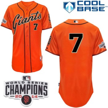 Giants #7 Gregor Blanco Orange Alternate Cool Base W/2014 World Series Champions Patch Stitched MLB Jersey Giants #7 Gregor Blanco Orange Alternate Cool Base W/2014 World Series Champions Patch Stitched MLB Jersey