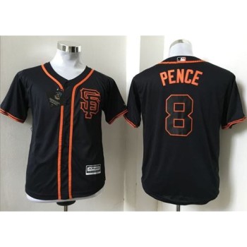 Giants #8 Hunter Pence Black Alternate Stitched Youth MLB Jersey Giants #8 Hunter Pence Black Alternate Stitched Youth MLB Jersey
