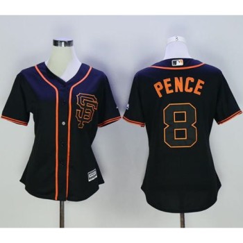 Giants #8 Hunter Pence Black Alternate Women's Stitched MLB Jersey Giants #8 Hunter Pence Black Alternate Women's Stitched MLB Jersey