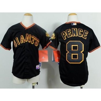 Giants #8 Hunter Pence Black Cool Base Stitched Youth MLB Jersey Giants #8 Hunter Pence Black Cool Base Stitched Youth MLB Jersey