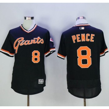 Giants #8 Hunter Pence Black Flexbase Authentic Collection Cooperstown Stitched MLB Jersey