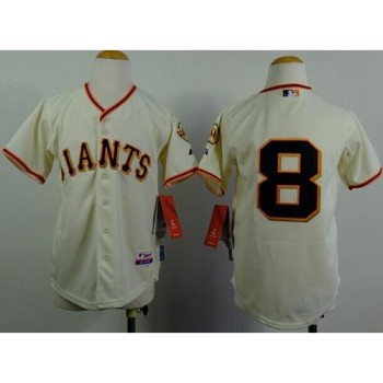 Giants #8 Hunter Pence Cream Stitched Youth MLB Jersey Giants #8 Hunter Pence Cream Stitched Youth MLB Jersey