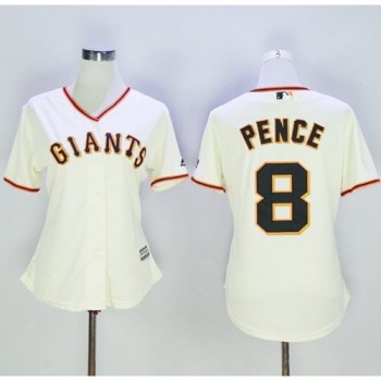 Giants #8 Hunter Pence Cream Women's Home Stitched MLB Jersey Giants #8 Hunter Pence Cream Women's Home Stitched MLB Jersey