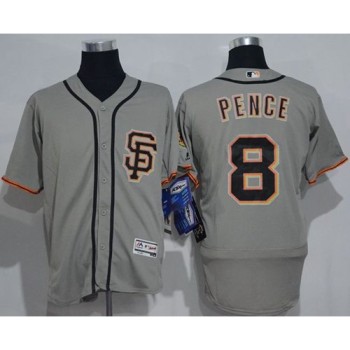Giants #8 Hunter Pence Grey Flexbase Authentic Collection Road 2 Stitched MLB jerseys Giants #8 Hunter Pence Grey Flexbase Authentic Collection Road 2 Stitched MLB jerseys
