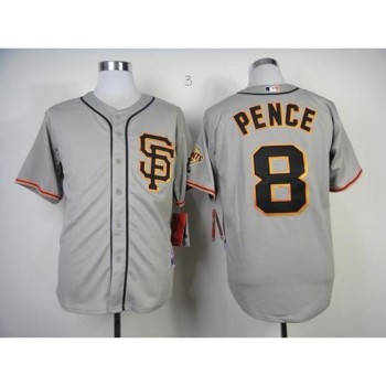 Giants #8 Hunter Pence Grey Road 2 Cool Base Stitched MLB Jersey Giants #8 Hunter Pence Grey Road 2 Cool Base Stitched MLB Jersey