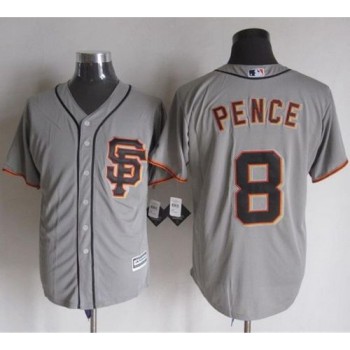 Giants #8 Hunter Pence Grey Road 2 New Cool Base Stitched MLB Jersey Giants #8 Hunter Pence Grey Road 2 New Cool Base Stitched MLB Jersey