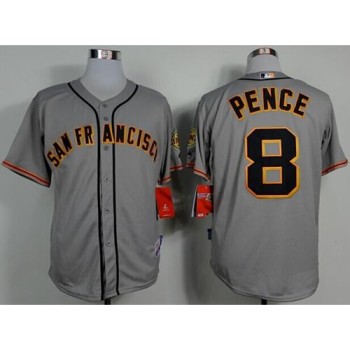 Giants #8 Hunter Pence Grey Road Cool Base Stitched MLB Jersey Giants #8 Hunter Pence Grey Road Cool Base Stitched MLB Jersey