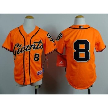 Giants #8 Hunter Pence Orange Alternate Stitched Youth MLB Jersey Giants #8 Hunter Pence Orange Alternate Stitched Youth MLB Jersey
