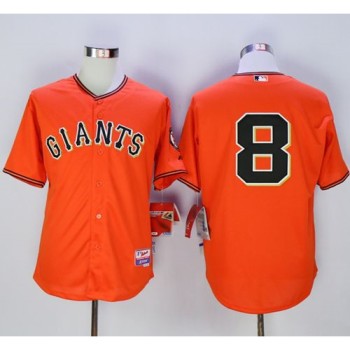 Giants #8 Hunter Pence Orange Old Style 