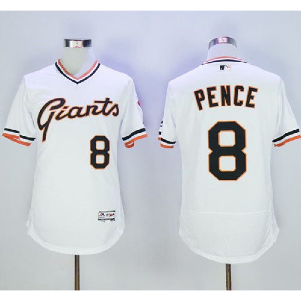 Giants #8 Hunter Pence White Flexbase Authentic Collection Cooperstown Stitched MLB Jersey