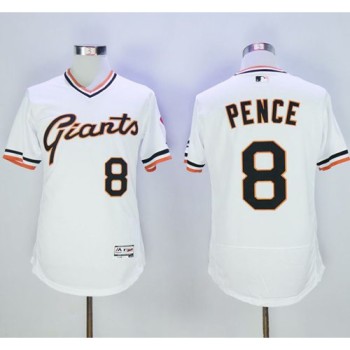 Giants #8 Hunter Pence White Flexbase Authentic Collection Cooperstown Stitched MLB Jersey Giants #8 Hunter Pence White Flexbase Authentic Collection Cooperstown Stitched MLB Jersey