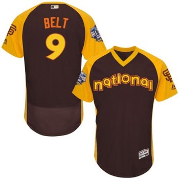 Giants #9 Brandon Belt Brown Flexbase Authentic Collection 2016 All-Star National League Stitched MLB jerseys Giants #9 Brandon Belt Brown Flexbase Authentic Collection 2016 All-Star National League Stitched MLB jerseys