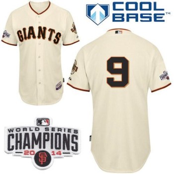 Giants #9 Brandon Belt Cream Cool Base W/2014 World Series Champions Patch Stitched MLB Jersey Giants #9 Brandon Belt Cream Cool Base W/2014 World Series Champions Patch Stitched MLB Jersey