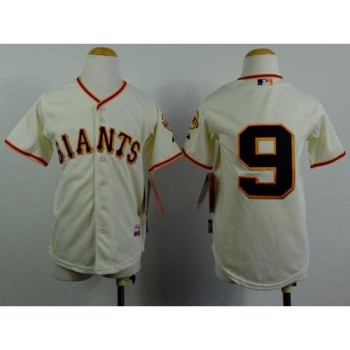 Giants #9 Brandon Belt Cream Stitched Youth MLB Jersey Giants #9 Brandon Belt Cream Stitched Youth MLB Jersey