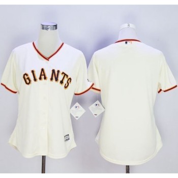Giants Blank Cream Women's Home Stitched MLB Jersey Giants Blank Cream Women's Home Stitched MLB Jersey
