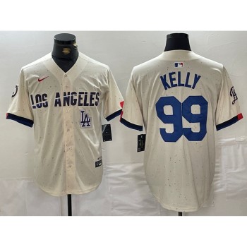 Men's Los Angeles Dodgers #99 Joe Kelly Cream Stitched Baseball Jersey Men's Los Angeles Dodgers #99 Joe Kelly Cream Stitched Baseball Jersey