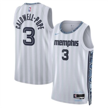 Men's Memphis Grizzlies #3 Kentavious Caldwell-Pope White 2025/26 City Edition Stitched Basketball Jersey