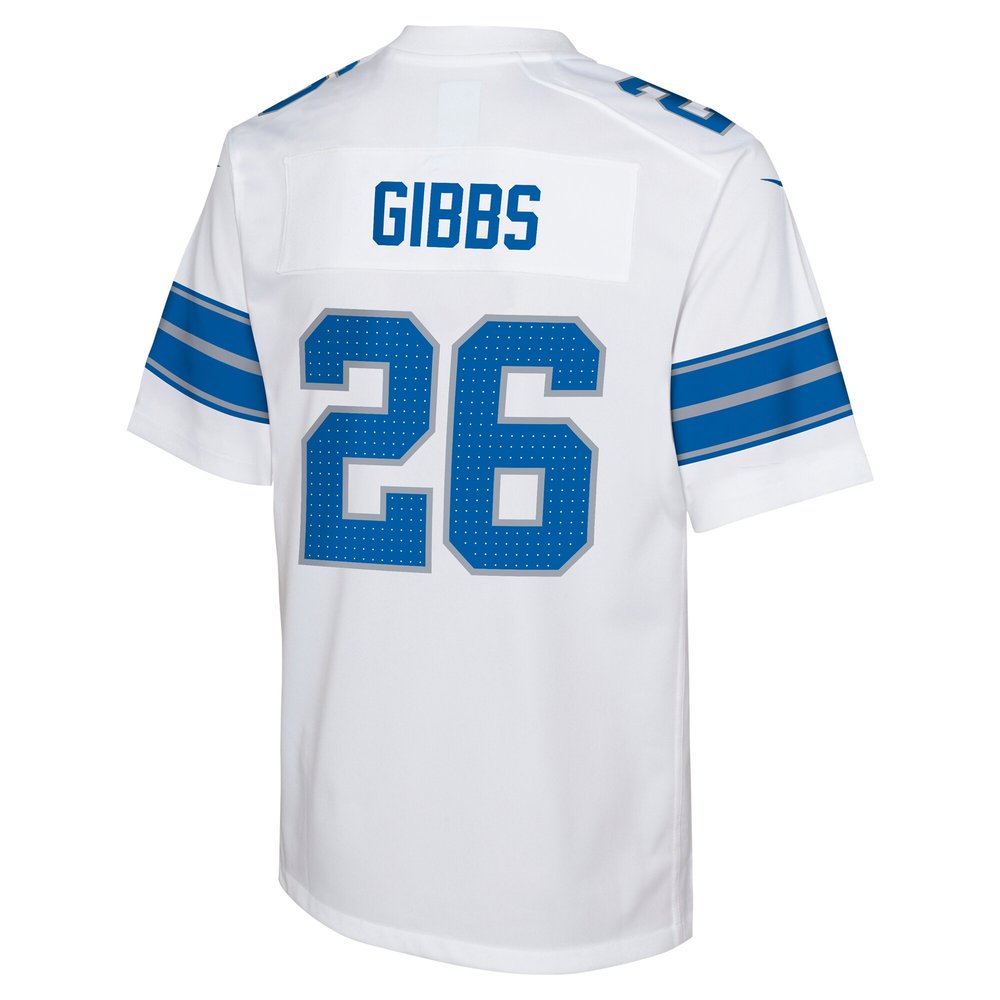 Youth Detroit Lions #26 Jahmyr Gibbs White Player Game Jersey Youth Detroit Lions #26 Jahmyr Gibbs White Player Game Jersey