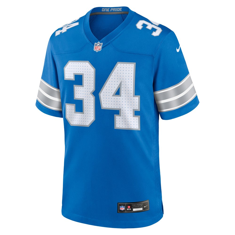Men's Detroit Lions Alex Anzalone Blue Game Jersey Men's Detroit Lions Alex Anzalone Blue Game Jersey