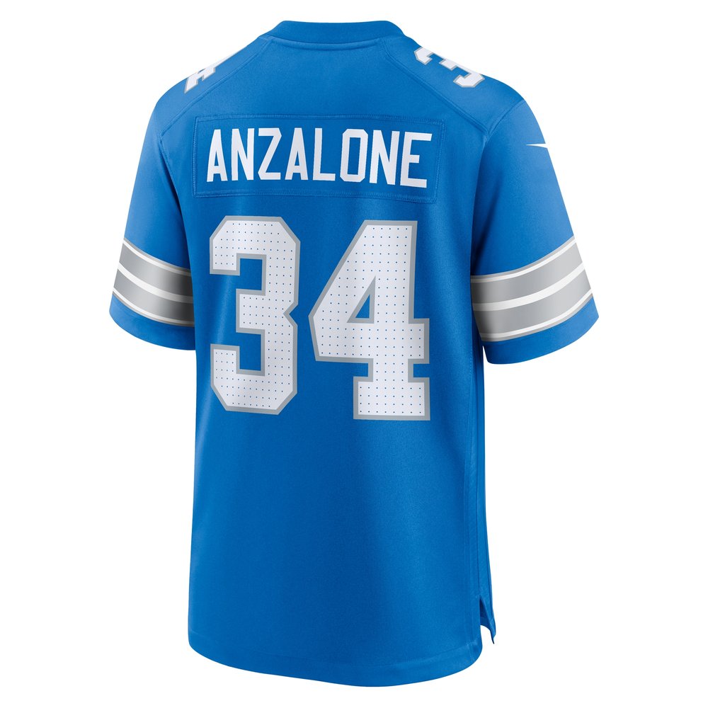 Men's Detroit Lions Alex Anzalone Blue Game Jersey Men's Detroit Lions Alex Anzalone Blue Game Jersey