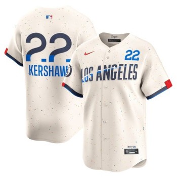 Men's Los Angeles Dodgers #22 Clayton Kershaw Cream 2024 City Connect Limited Player Jersey Men's Los Angeles Dodgers #22 Clayton Kershaw Cream 2024 City Connect Limited Player Jersey